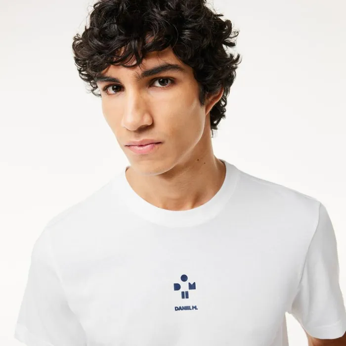 TShirts Men Lacoste Men039s Lacoste Sport X Daniil Medvedev UltraDry Tennis TShirt White 001