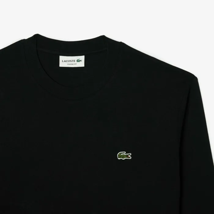 TShirts Men Lacoste Men039s Long Sleeve Cotton Jersey TShirt Black 031