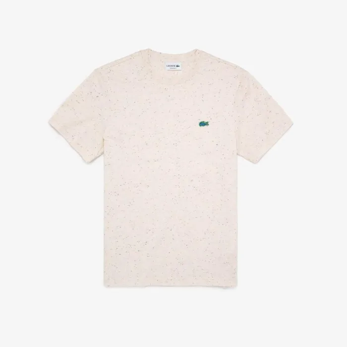 TShirts Men Lacoste Men039s Regular Fit Speckled Print Cotton Jersey TShirt Beige 74a TShirts Men Lacoste Men039s Regular Fit Speckled Print Cotton Jersey TShirt Beige 74a