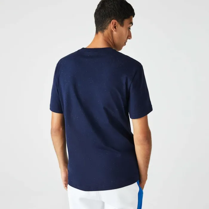 TShirts Men Lacoste Men039s Regular Fit Speckled Print Cotton Jersey TShirt Navy Blue 7cg