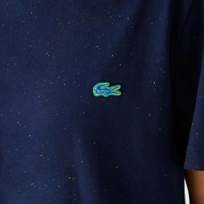 TShirts Men Lacoste Men039s Regular Fit Speckled Print Cotton Jersey TShirt Navy Blue 7cg