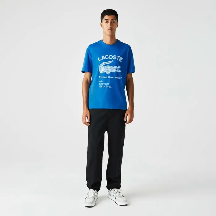 TShirts Men Lacoste Men039s Relaxed Fit Crocodile TShirt Blue K1q