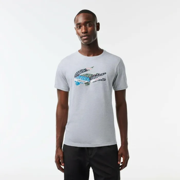 TShirts Men Lacoste Men039s SPORT Cotton Jersey TShirt Grey Chine Cca