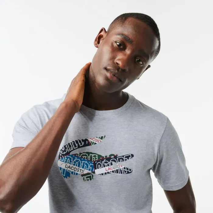 TShirts Men Lacoste Men039s SPORT Cotton Jersey TShirt Grey Chine Cca