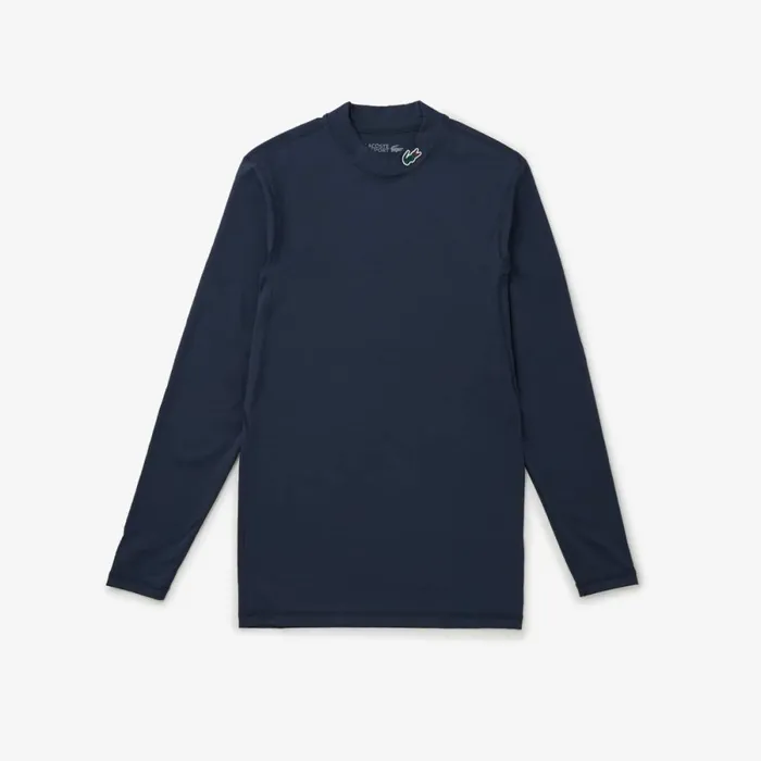 TShirts Men Lacoste Mens SPORT Long Sleeve Tight Fit TShirt Blue Kxe