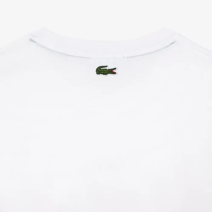 TShirts MenWomen Lacoste Unisex Regular Fit Heavy Cotton Jersey TShirt White 001
