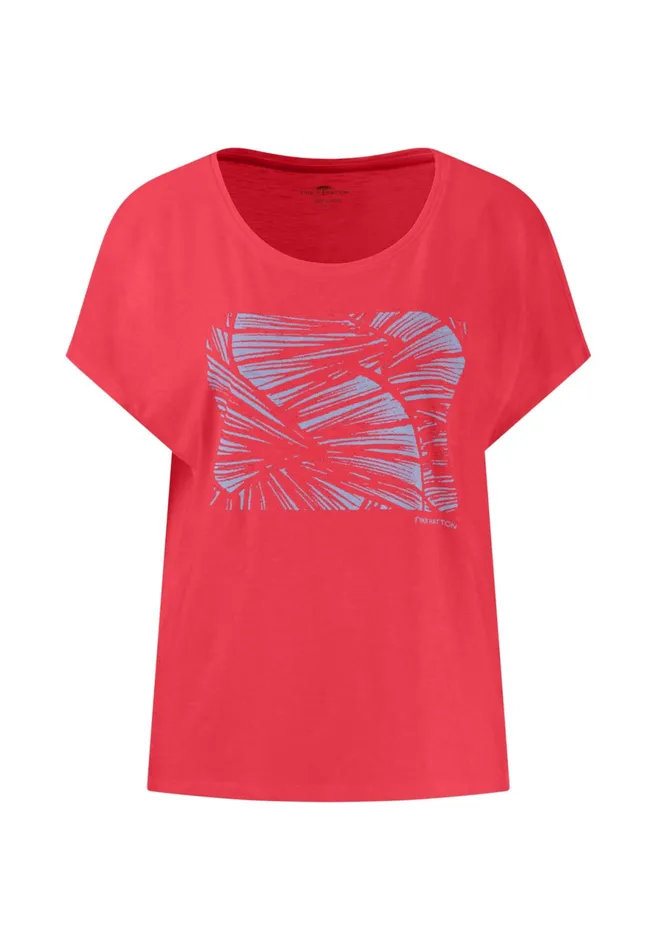 Tshirts Women FYNCHHATTON CottonTshirt With Botanical Print Summer Redlight Blue Tshirts Women FYNCHHATTON CottonTshirt With Botanical Print Summer Redlight Blue