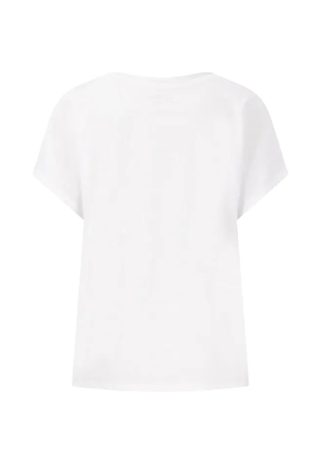 Tshirts Women FYNCHHATTON CottonTshirt With Botanical Print Summer Redlight Blue