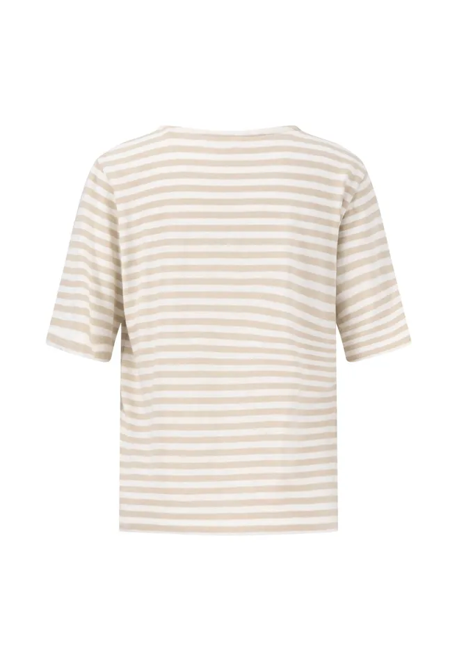 Tshirts Women FYNCHHATTON Striped Stallion Shirt Made Of Cotton Sandsummer Redfresh Roselight Blue