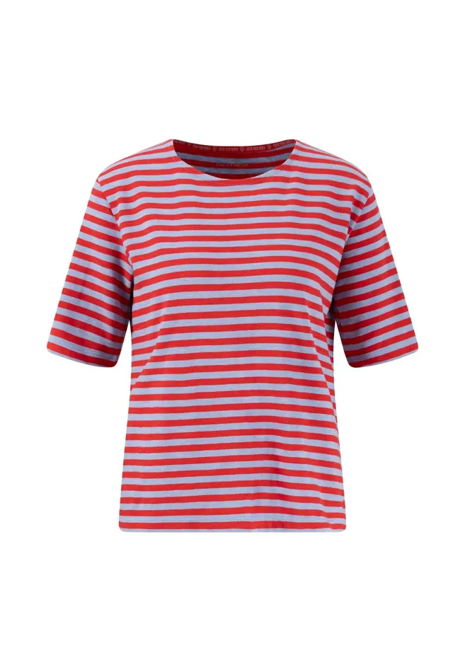 Tshirts Women FYNCHHATTON Striped Stallion Shirt Made Of Cotton Sandsummer Redfresh Roselight Blue