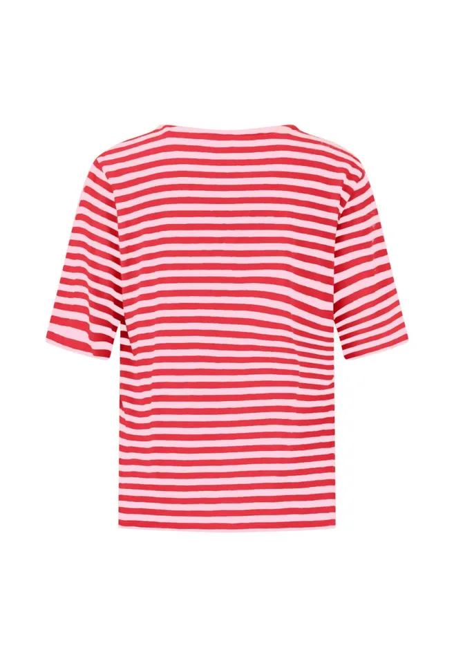 Tshirts Women FYNCHHATTON Striped Stallion Shirt Made Of Cotton Sandsummer Redfresh Roselight Blue