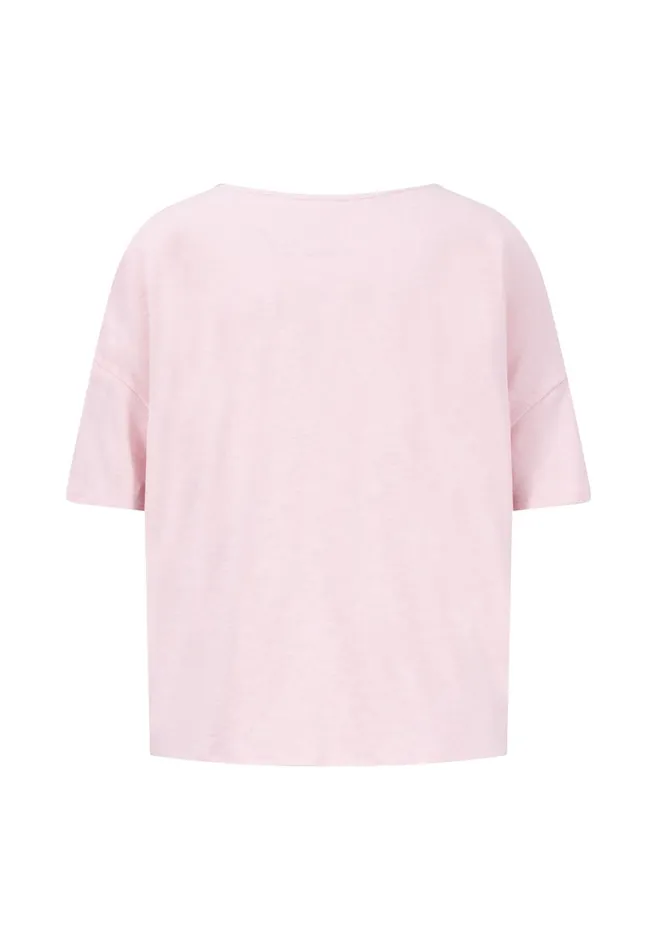 Tshirts Women FYNCHHATTON Tshirt With A Stalk Cut In Plain Colors Milksummer Redfresh Rose