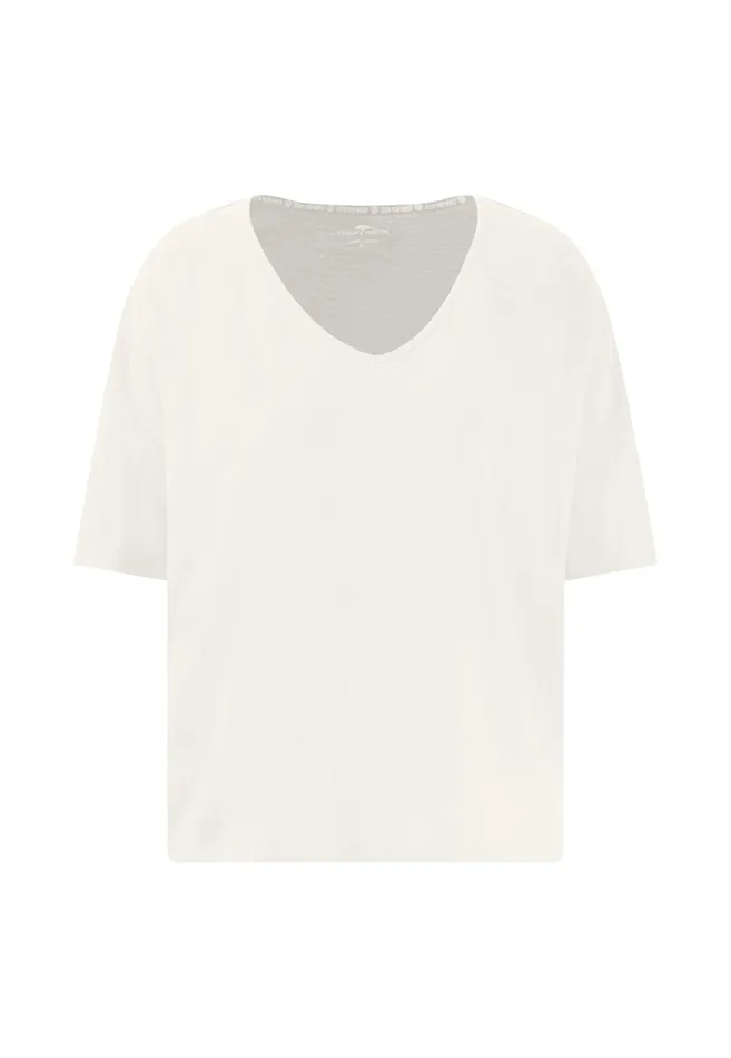 Tshirts Women FYNCHHATTON Tshirt With A Stalk Cut In Plain Colors Milksummer Redfresh Rose