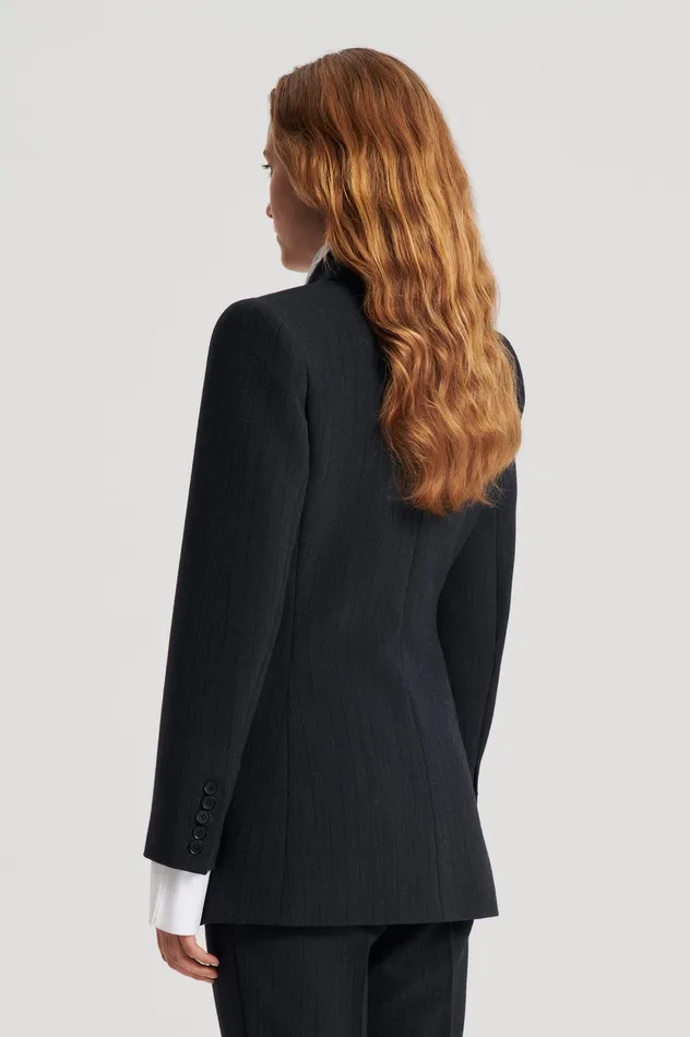 TAILORED STRIPE JACKET CHARCOAL Jackets Scanlan Theodore Women