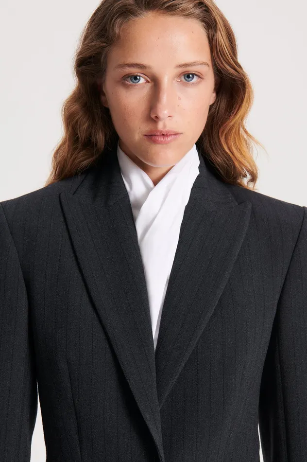 TAILORED STRIPE JACKET CHARCOAL Jackets Scanlan Theodore Women