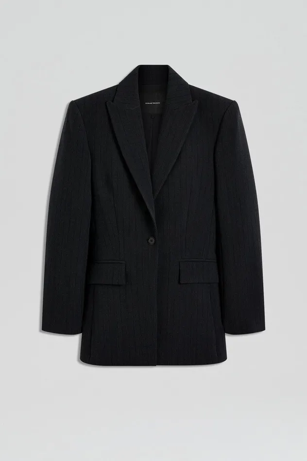 TAILORED STRIPE JACKET CHARCOAL Jackets Scanlan Theodore Women