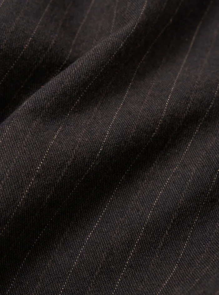 Three Button Jacket In Brown Italian Pinstripe Men Universal Works Suiting