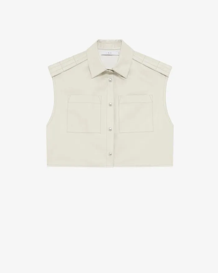 Tops and Shirts Women IRO TURAN LEATHER SLEEVELESS SHIRT