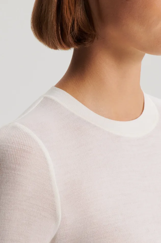 Tops BABYWOOL CREW SWEATER IVORY 8211 Scanlan Theodore Women Tops BABYWOOL CREW SWEATER IVORY 8211 Scanlan Theodore Women