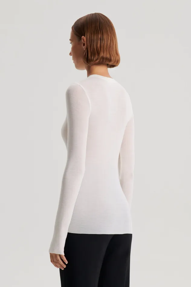 Tops BABYWOOL CREW SWEATER IVORY 8211 Scanlan Theodore Women Tops BABYWOOL CREW SWEATER IVORY 8211 Scanlan Theodore Women