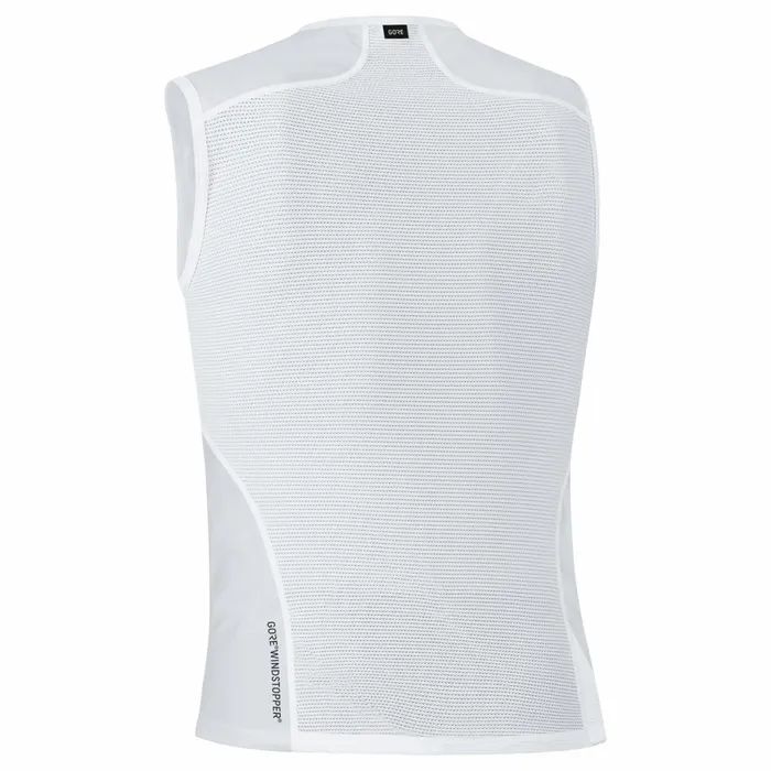 Tops Men GOREWEAR M WINDSTOPPER Base Layer Sleeveless Shirt White