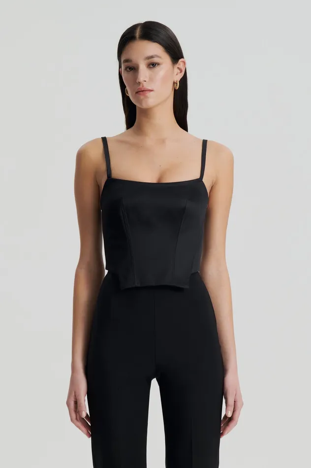 Tops SATIN BUSTIER BLACK Scanlan Theodore Women Tops SATIN BUSTIER BLACK Scanlan Theodore Women