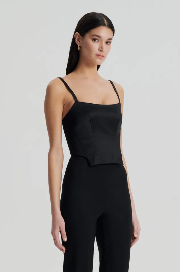 Tops SATIN BUSTIER BLACK Scanlan Theodore Women Tops SATIN BUSTIER BLACK Scanlan Theodore Women