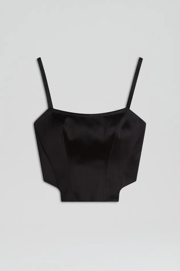 Tops SATIN BUSTIER BLACK Scanlan Theodore Women Tops SATIN BUSTIER BLACK Scanlan Theodore Women