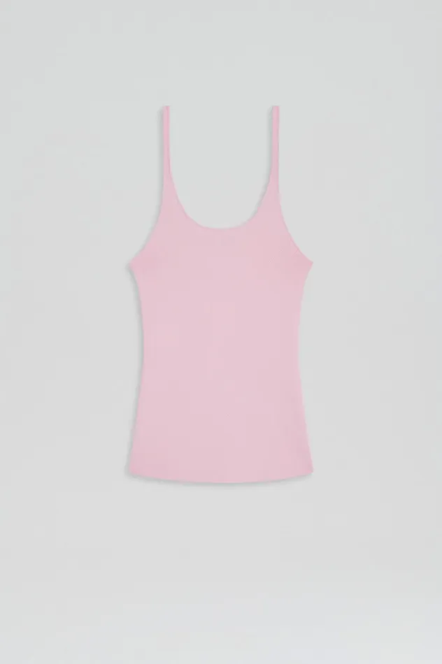 Tops Women Scanlan Theodore CREPE KNIT RIB SINGLET LIGHTPINK Tops Women Scanlan Theodore CREPE KNIT RIB SINGLET LIGHTPINK