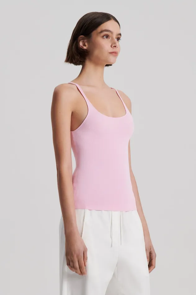 Tops Women Scanlan Theodore CREPE KNIT RIB SINGLET LIGHTPINK Tops Women Scanlan Theodore CREPE KNIT RIB SINGLET LIGHTPINK
