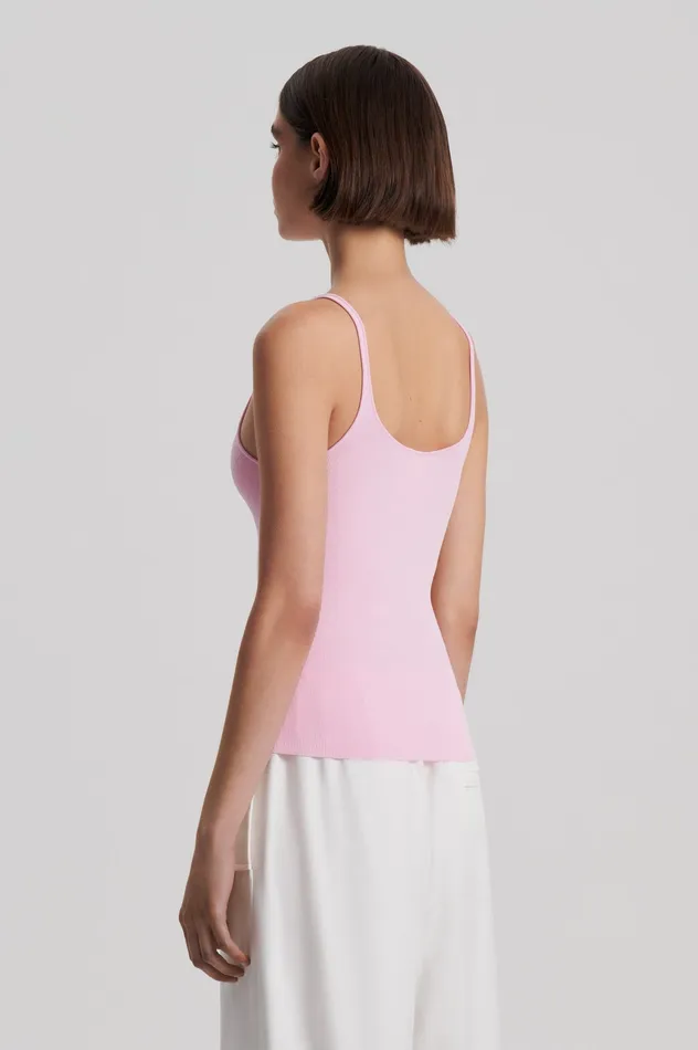 Tops Women Scanlan Theodore CREPE KNIT RIB SINGLET LIGHTPINK Tops Women Scanlan Theodore CREPE KNIT RIB SINGLET LIGHTPINK