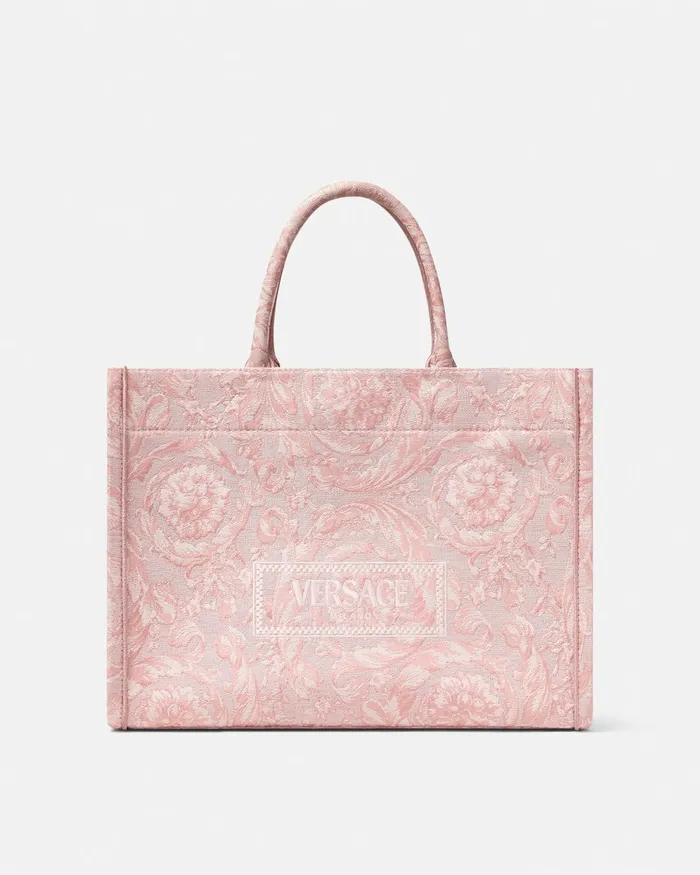 Totes Women Versace Barocco Athena Medium Tote Bag Pinkprint
