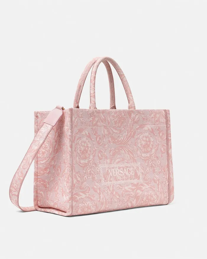 Totes Women Versace Barocco Athena Medium Tote Bag Pinkprint