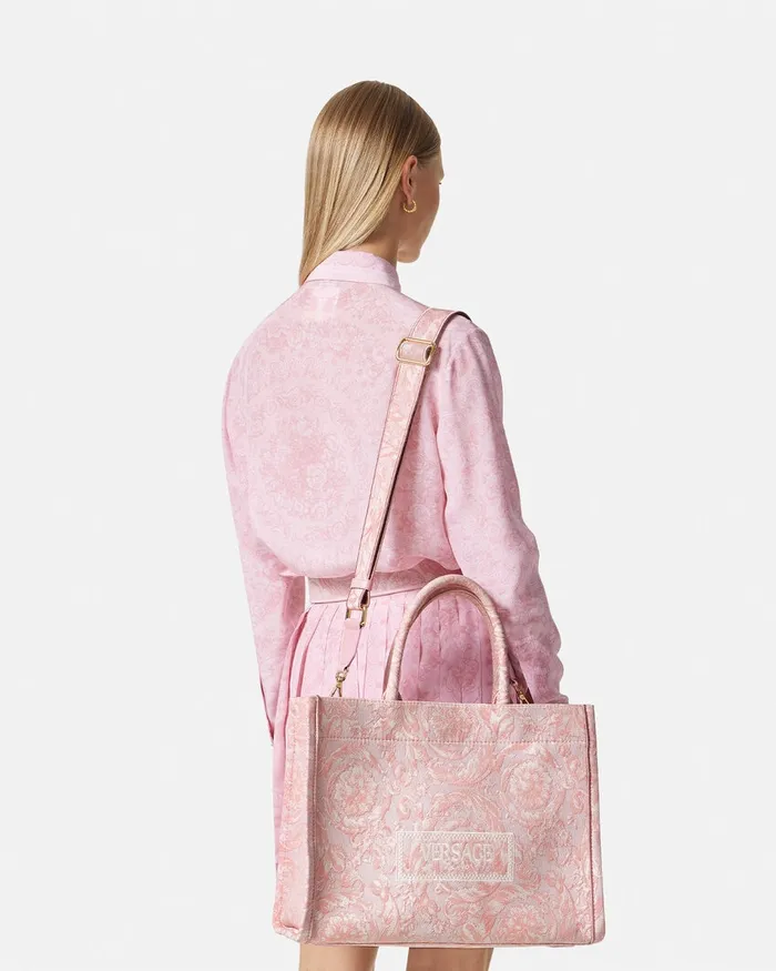 Totes Women Versace Barocco Athena Medium Tote Bag Pinkprint