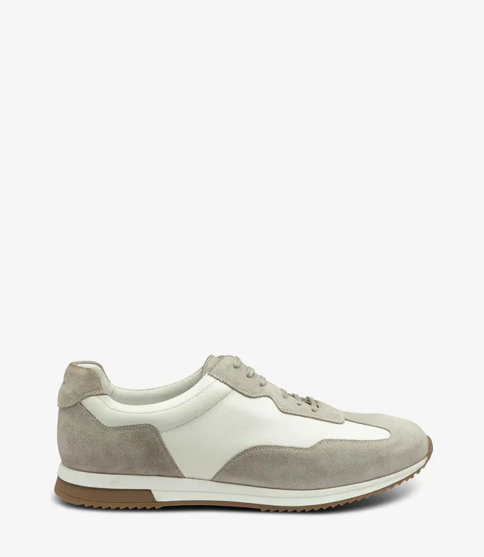 Trainers and Sneakers Linford White and Grey Suede 8211 Loake Men