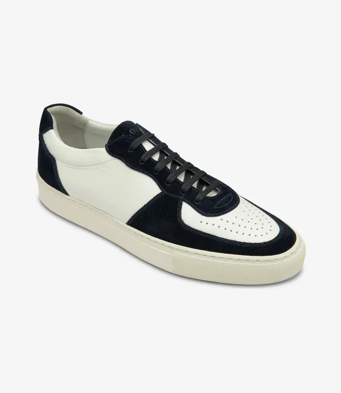 Trainers and Sneakers Loake Men Rush White and Navy Suede Trainers and Sneakers Loake Men Rush White and Navy Suede