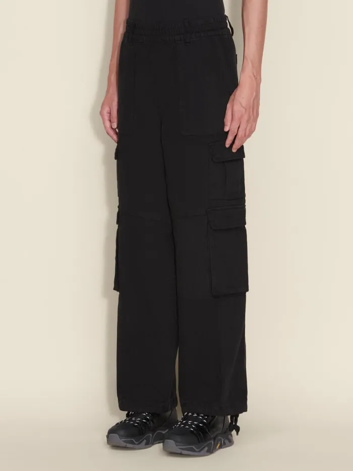 Trousers and Shorts Men Holzweiler Lopa Cargo Washed Trousers Black