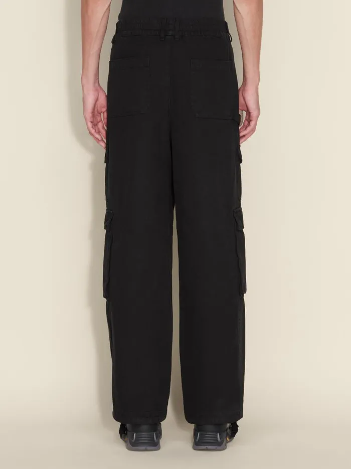 Trousers and Shorts Men Holzweiler Lopa Cargo Washed Trousers Black