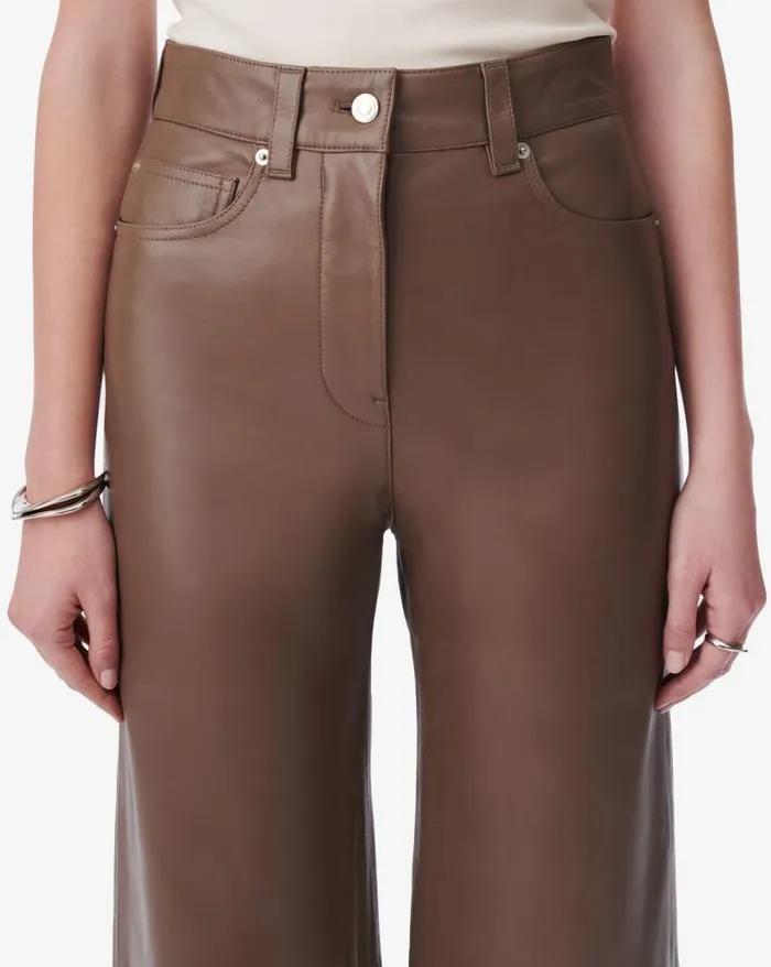 Trousers Women IRO BAKI WIDE LEATHER PANTS