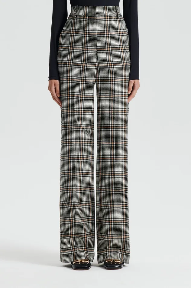 Trousers Women Scanlan Theodore PLAID TROUSER BLACKWHITE