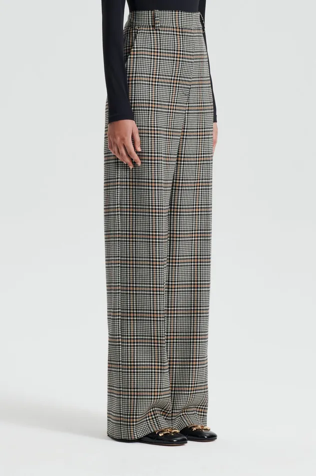 Trousers Women Scanlan Theodore PLAID TROUSER BLACKWHITE