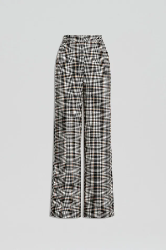 Trousers Women Scanlan Theodore PLAID TROUSER BLACKWHITE