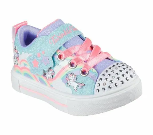 Twinkle Toes Twinkle Sparks 8211 Jumpin039 Clouds Turquoise Multi Kids SKECHERS Toddlers UK Sizes 49