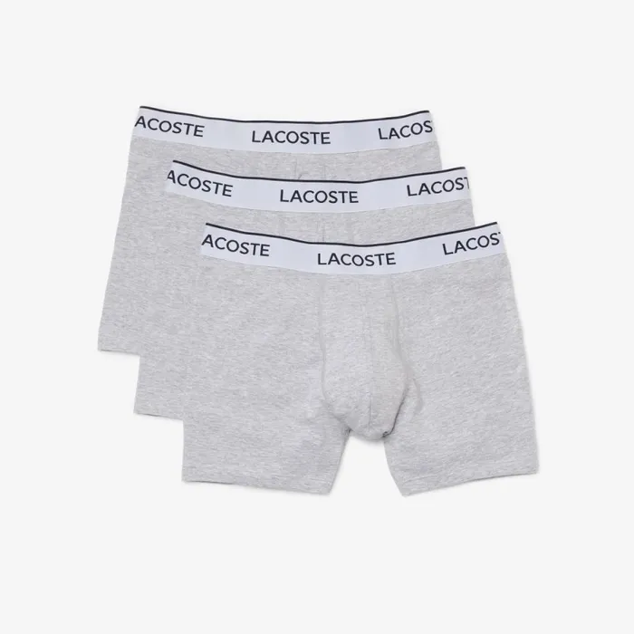 Underwear and Socks Men Lacoste Men039s 3Pack Branded Striped Boxers Grey Chine Cca Underwear and Socks Men Lacoste Men039s 3Pack Branded Striped Boxers Grey Chine Cca