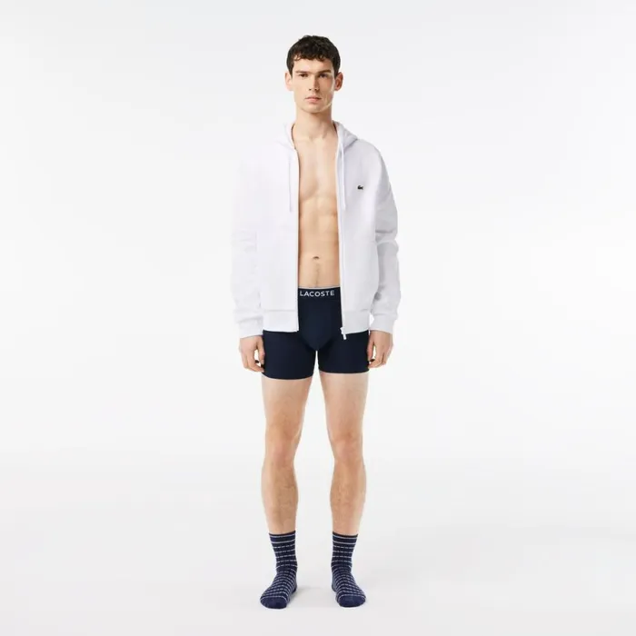 Underwear and Socks Men Lacoste Mens Long Cotton Boxer Brief 3Pack Navy Blue Green Red Navy Blue Hy0