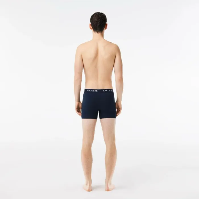 Underwear and Socks Men Lacoste Mens Long Cotton Boxer Brief 3Pack Navy Blue Green Red Navy Blue Hy0