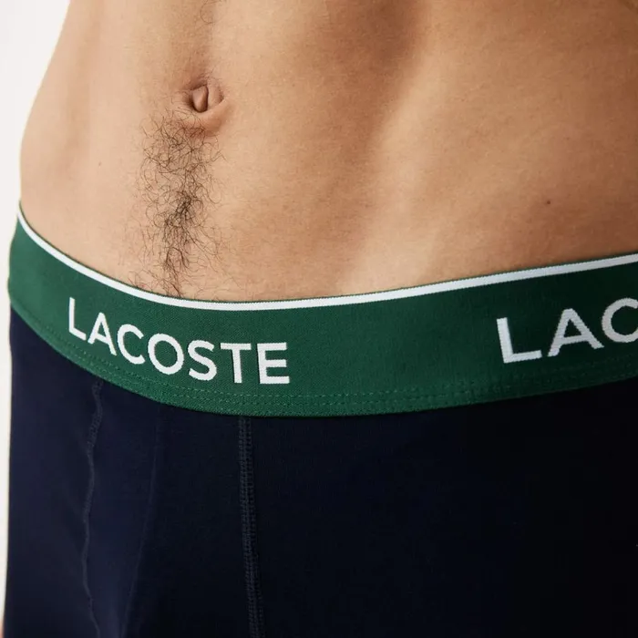 Underwear and Socks Men Lacoste Mens Long Cotton Boxer Brief 3Pack Navy Blue Green Red Navy Blue Hy0