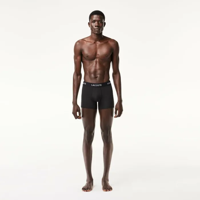 Underwear and Socks Men Lacoste Mens Microfiber Trunk 3Pack Black 031