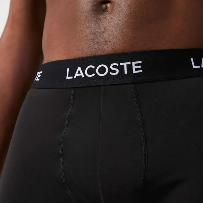 Underwear and Socks Men Lacoste Mens Microfiber Trunk 3Pack Black 031