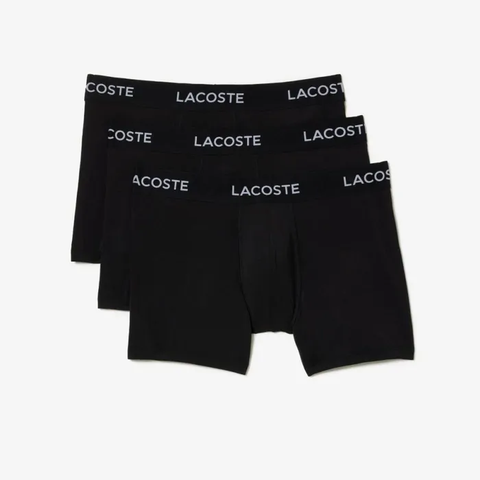 Underwear and Socks Men Lacoste Mens Microfiber Trunk 3Pack Black 031